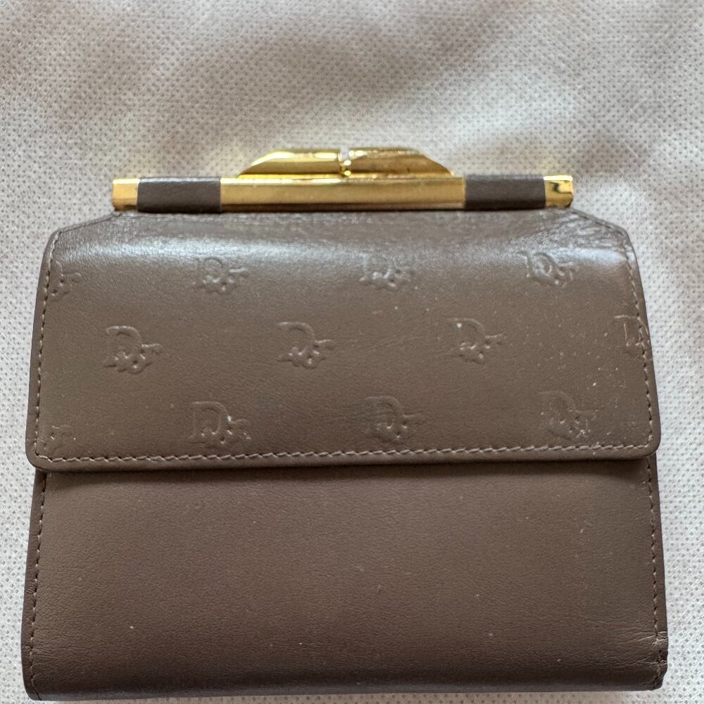 DIOR! Vintage Taupe leather Christian Dior Wallet